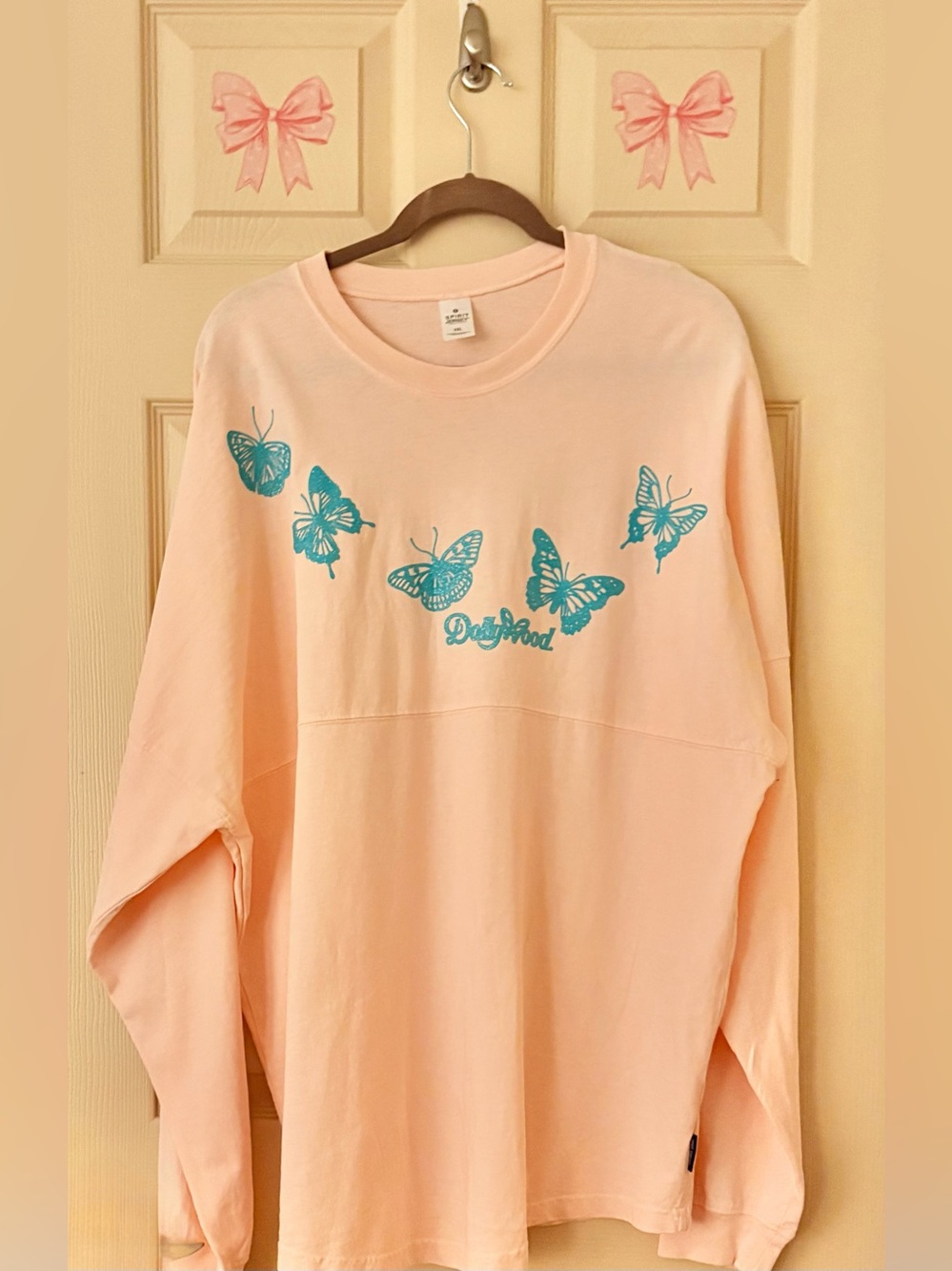 Dollywood Spirit Jersey Women’s XXL Pullover Butterfly Long Sleeve Shirt NWOT